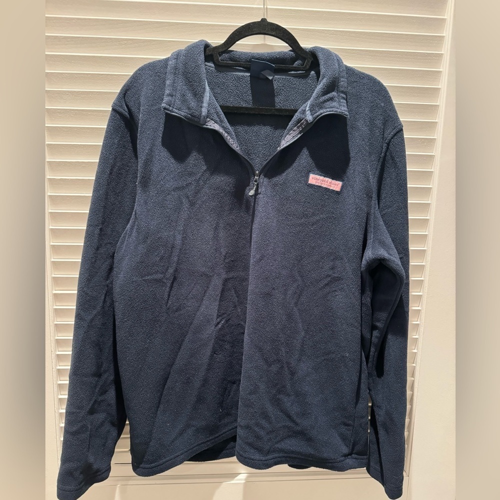 Vineyard Vines Navy Fleece 1/4 Zip Up Pullover Sweater